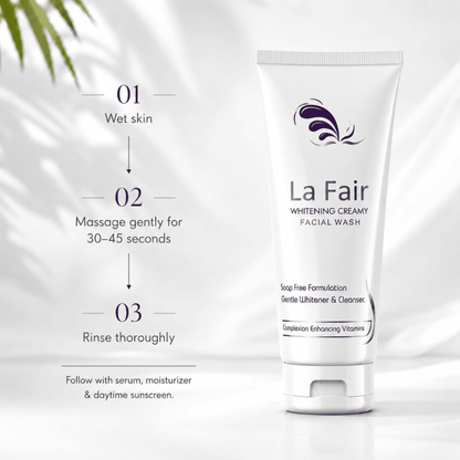 HowtoUse-LaFairCreamyfaceWash-DermaPride